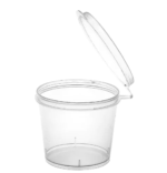 1 oz. Clear Plastic Portion Cup with Hinged Lid