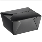 #1 Black Microwavable Folded Paper Take-Out Container, 5″ × 4.5″ × 2.5″