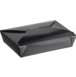 #2 Black Microwavable Folded Paper Take-Out Container, 8.5″ ×