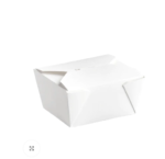 #1 White Microwavable Folded Paper Take-Out Container, 5″ × 4.5″ × 2.5″