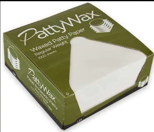 zoho_img_5892498000000996015 PattyWax® 5.5″ x 5.5″ Light Weight Dry Wax Patty Paper, White - Image 1