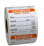 Saturday Removeable Label 2X2 Trilingual 1/500 Roll