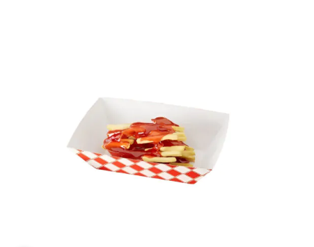 1 lb Red & White Paperboard Food Tray, 4.5″ x 2.7″ x 1.6″