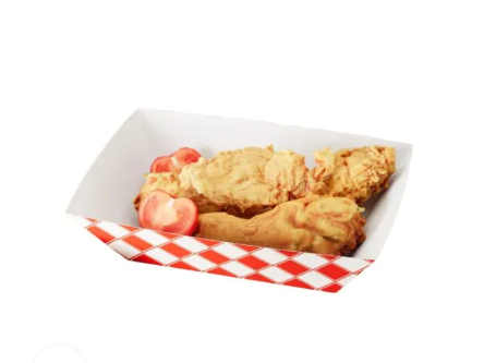 2 lb Red & White Paperboard Food Tray, 4.5″ x 2.7″ x 1.6″