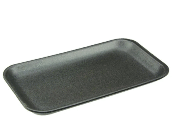 Prime Source® Polystyrene Foam Meat Tray 17S, Black, 8.25″ x 4.75″ x 0.58″