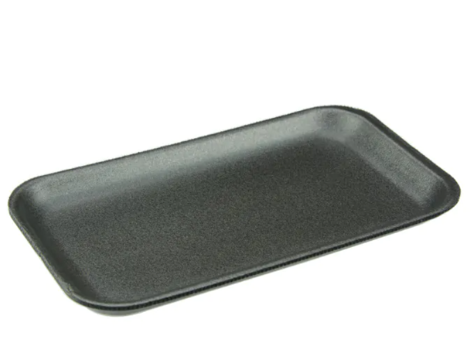 Prime Source® Polystyrene Foam Meat Tray 17S, Black, 8.25″ x 4.75″ x 0.58″