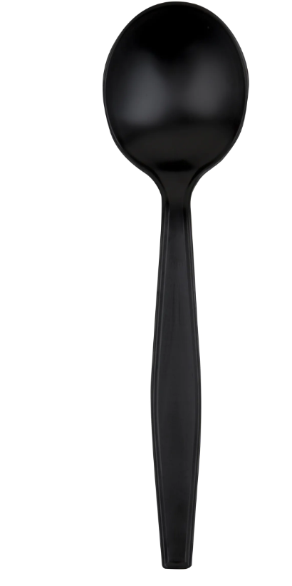 zoho_img_5892498000001256164 Black X-Heavy Weight Plastic Soup Spoon - Image 1