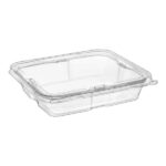 Inline Plastics Safe-T-Fresh 35 oz. Tamper-Evident Rectangular Hinged Container with Flat Lid