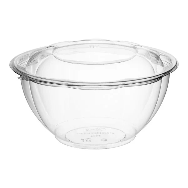 32 oz. Clear Plastic Bowl with Lid