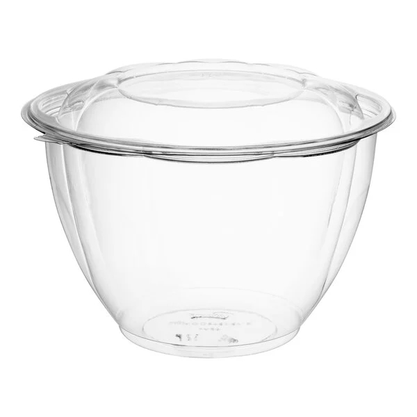 48 oz. Clear Plastic Bowl with Lid
