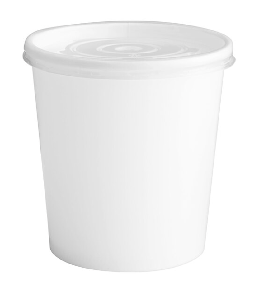 16 oz. White Paper Soup Cup with PP Lid