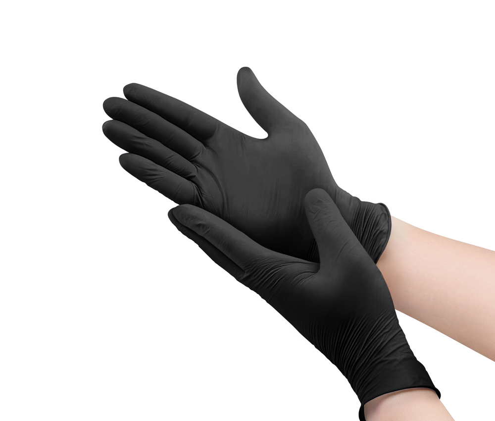 Nitrile Disposable Examination Gloves, Extra Large, 4 Mil, Black, 10/100