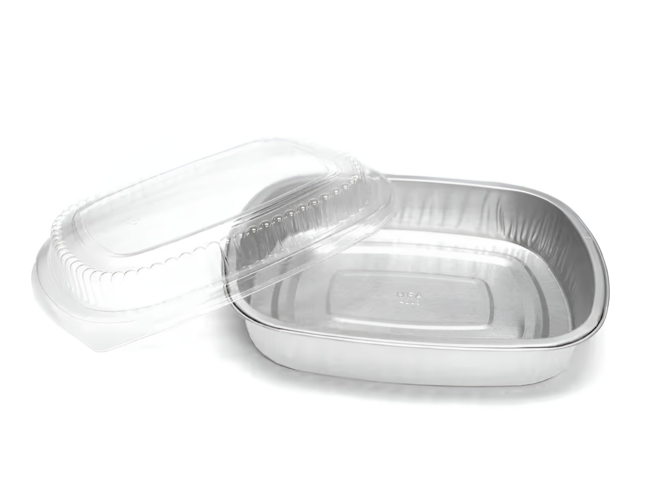 HFA® Gourmet-To-Go® Aluminum 52 oz. Silver Side Dish with Dome Lid